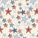 Stripes & Stars-Large Stars Cream W140-005-035
