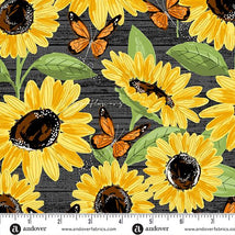 Sunflower Meadow-Large Sunflowers Black A-898-K