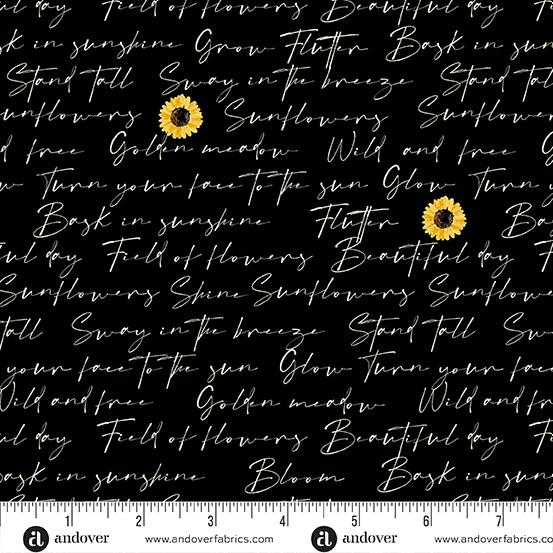 Sunflower Meadow-Writing Black A-901-K