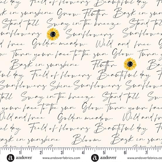 Sunflower Meadow-Writing White A-901-L