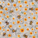 Sunflower Serenade-Sunflowers& Bumblebees Lt Gray 2600-31805-K