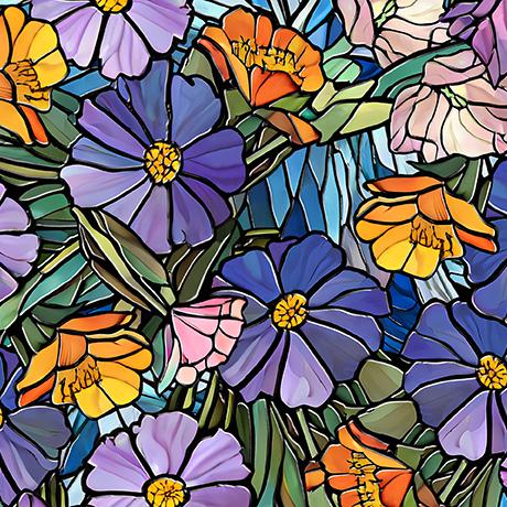 Sunlit Bears-Stained Glass Floral Multi 2600-31562-X