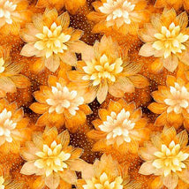 Swan Song-Lotus Flowers Burnt Orange 2600-31850-O