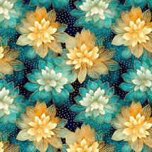 Swan Song-Lotus Flowers Dark Turquoise 2600-31850-Q