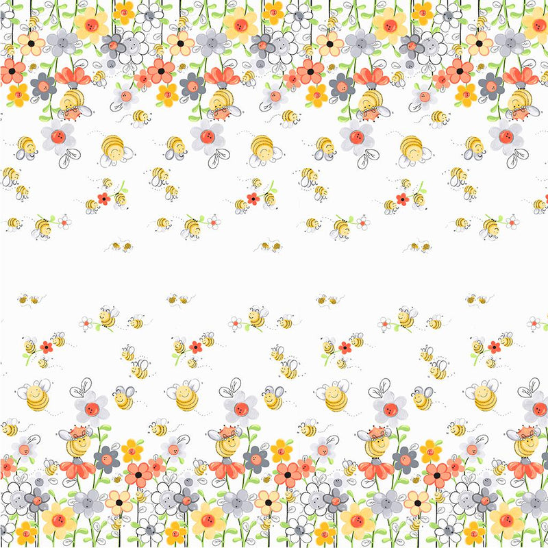 Sweet Bees-Double Border White SB20361-100