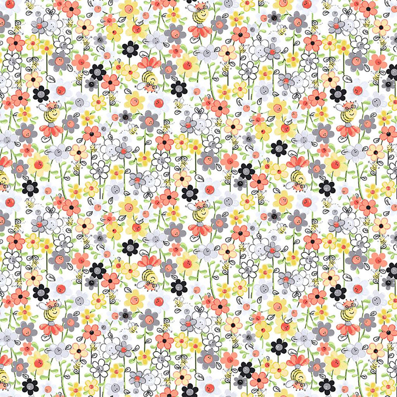 Sweet Bees-Mini Floral & BeesWhite SB20363-100