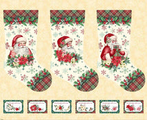 Sweet Christmas Memories-36" Stocking Panel Cream 3629P-44