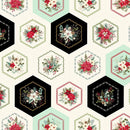 Sweet Christmas Memories-Hexie Flower Cheater Cream 3627-44
