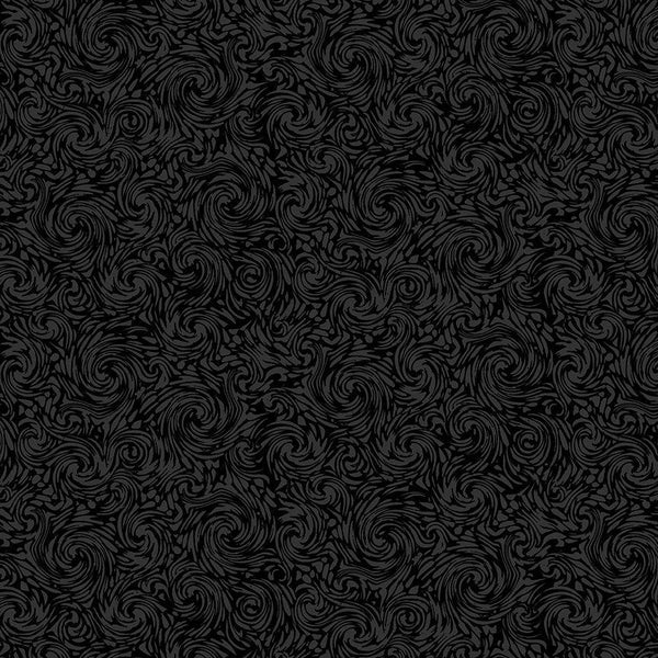 Swirl Texture-Black HUE-C3310-BLACK