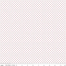 Swiss Dot On White C660-80 Red