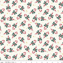 The North Pole Flannel-Candy Cane White F17754-WHITE