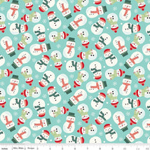 The North Pole Flannel-Snowmen Aqua F17753-AQUA