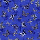 Moonlight - Tossed Butterflies Metallic-Royal LOTUS-CM3990-ROYAL