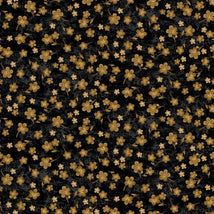 Tossed Gold Geranium-Black FLEUR-CD3187-BLACK