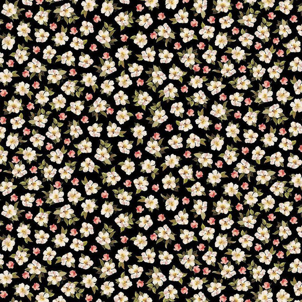 Tossed Small Flowers-Black FLEUR-CD3746-BLACK