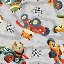 Turbo Tykes-Animal Racecar Toss Gray 2600-31756-K