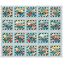 Turbo Tykes-Animals In Racecars 36" Picture Panels Gray 2600-31754-K