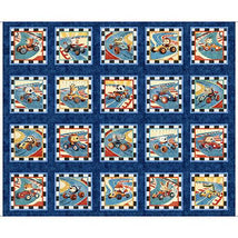 Turbo Tykes-Animals In Racecars 36" Picture Panels Navy 2600-31754-N