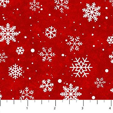 Twas The Night Before Christmas-Snowflakes Red 27024-24