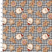 Very Merry Gingerbread-Christmas Cookie Plaid Black 3VERYMERRYGI-24614-BLK