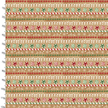 Very Merry Gingerbread-Iced Candy Stripe Tan 3VERYMERRYGI-24616-TAN
