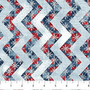 Village Folk-Chevron Blue Multi F28827-44