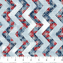 Village Folk-Chevron Blue Multi F28827-44