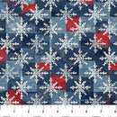 Village Folk-Snowflake Grid Light Blue Multi F28826-42