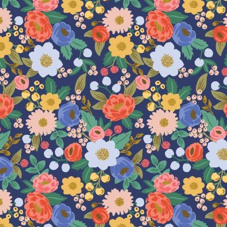 Vintage Garden-Vintage Blossom Blue Metallic RP1001-BL1M
