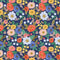 Vintage Garden-Vintage Blossom Blue Metallic RP1001-BL1M