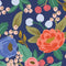 Vintage Garden Canvas-VintageBlossom Blue Metallic RP1001-BL4CM
