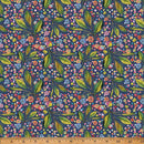 Whimsical Flower Garden-Navy W5539-19