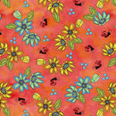 Whimsical Quilter-Tossed Floral Papaya 2600-30986-R