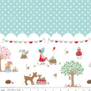Whimsical Woodland-Border Print Aqua C17648-AQUA