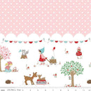Whimsical Woodland-Border Print Pink C17648-PINK