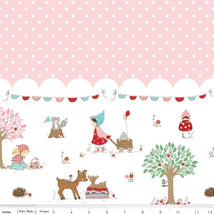 Whimsical Woodland-Border Print Pink C17648-PINK
