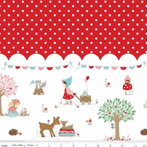 Whimsical Woodland-Border Print Red C17648-RED