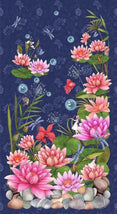Whispers Of Pond Life-24" Panel Sapphire Blue 8761P-77