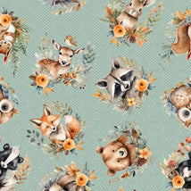 Wild & Free-Tossed Animals Teal 4931-11