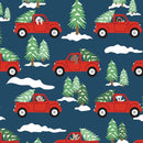 Winter Waggers-Dogs Driving Trucks Dk Blue 4768-77