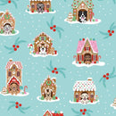 Winter Waggers-Gingerbread Dog Houses Lt Blue 4762-11