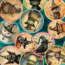 Witchypoo-Animal Witches Medallions Teal 2600-31935-Q