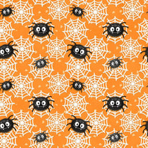 Moonlight Mischief-Spider & Web Glow Orange Q-2557G-33