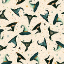 Witchy Wicked-Witches Hats & Stars Cream 4868-41
