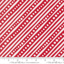Snow Time-Dotted Bias Stripe Poinsettia Red 22504-14