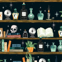 Witchy Wicked-Bookshelf W/Potion Bottles & Crystal Balls 4861-99