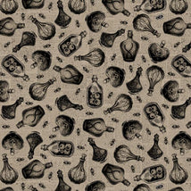 Darkly Enchanted-Potion Bottles On Newsprint Taupe 4798-41