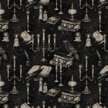 Darkly Enchanted-Candelabras w/ Books & Crows Black 4799-99