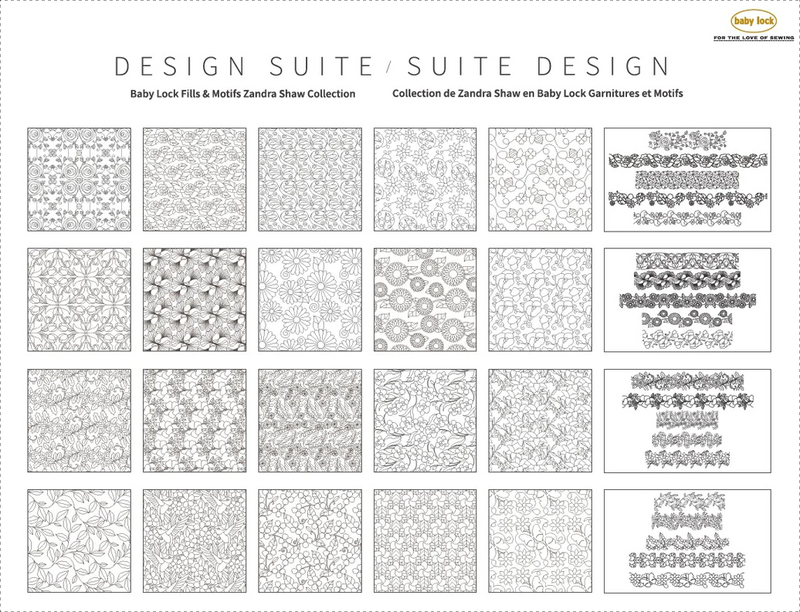 Babylock Design Suite, Fills And Motifs - Zandra Shaw Collection