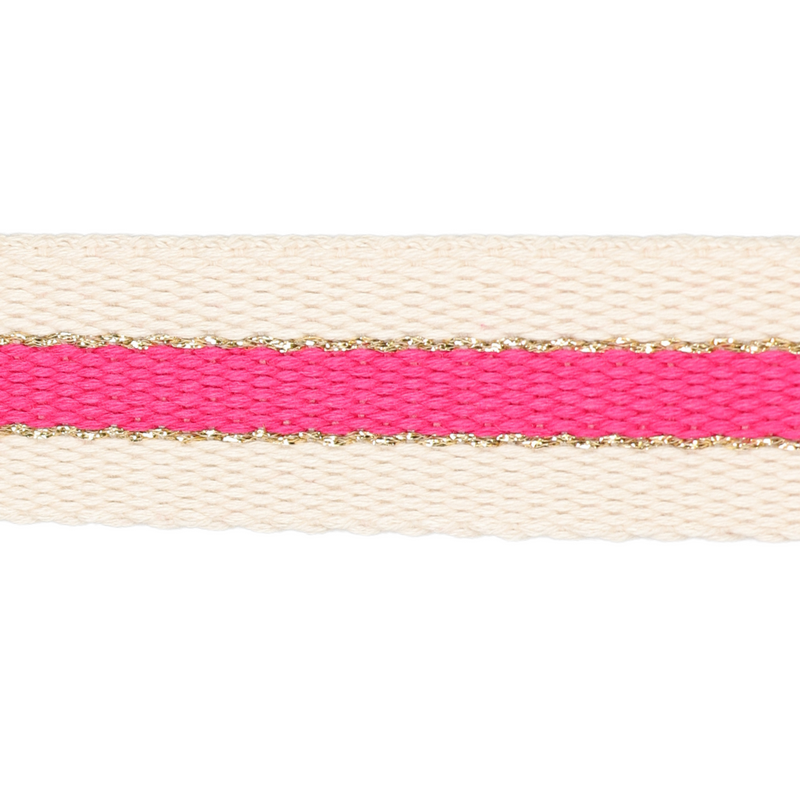 30mm Striped Webbing w/Metallic-Fuschia 1124-30-073